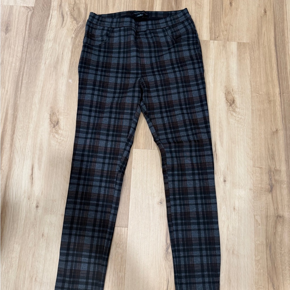 Sanctuary Plaid Leggings - Black and Gray